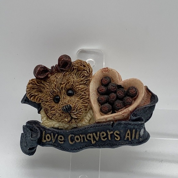 Boyds Bears Jewelry - Vintage Boyd's Bears Love Conquers All Brooch Pin Valentine's Day